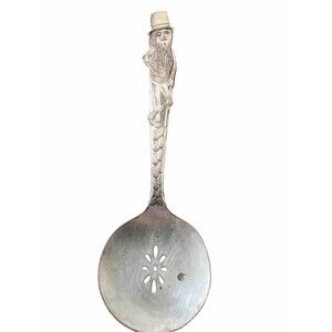 Vintage Carlton Silver Plate PLANTERS Mr. Peanut Advertising Slotted Spoon, EUC